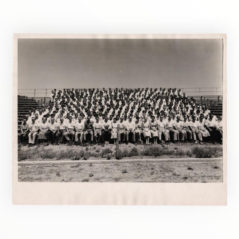 Vintage 1950s Large Group Photo‎ Class Club Signed Back Black White Photograph